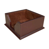 Chocolate Brown Leather 3 x 3 Sticky Note Holder